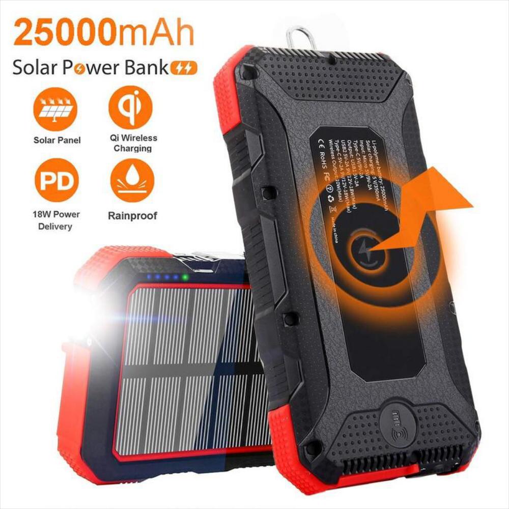 Batería Externa Portátil Con Cargador Solar 25000Mah img #2