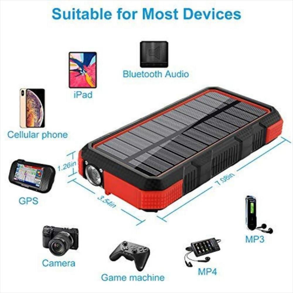 Batería Externa Portátil Con Cargador Solar 25000Mah img #3