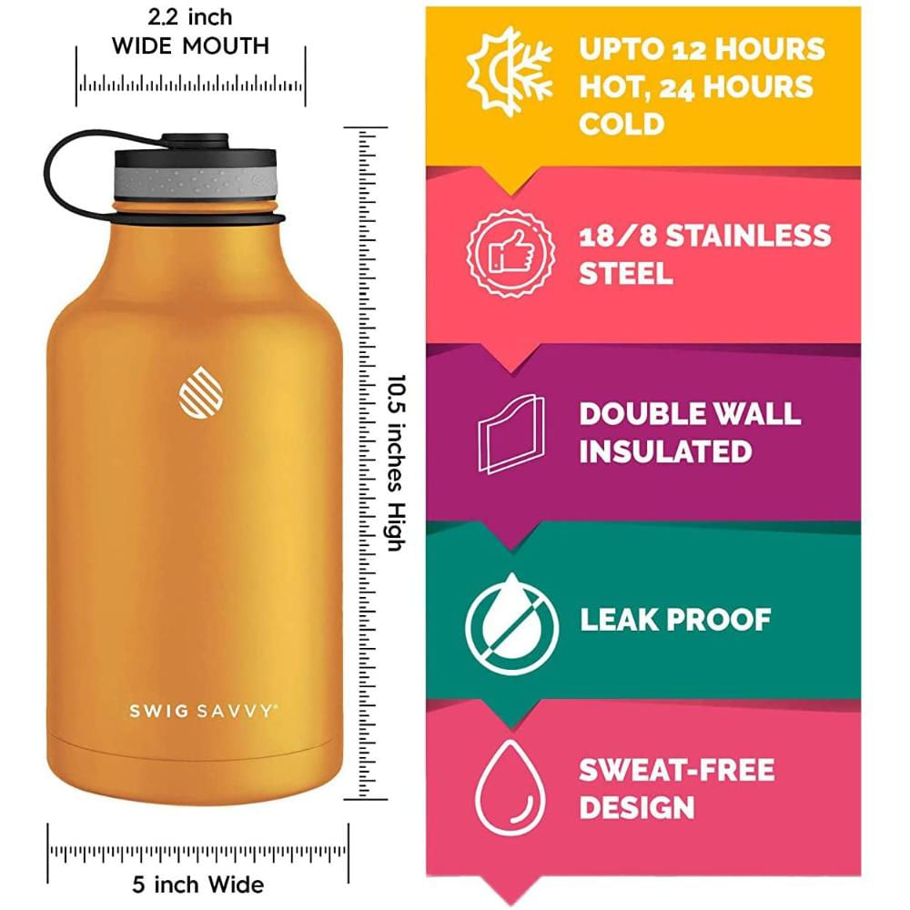 Termo De Agua De Acero Inoxidable Y Jarra De Boca Ancha Swig Savvy img #2