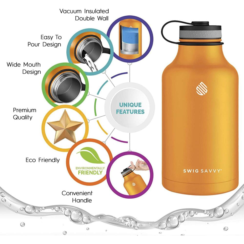 Termo De Agua De Acero Inoxidable Y Jarra De Boca Ancha Swig Savvy img #3