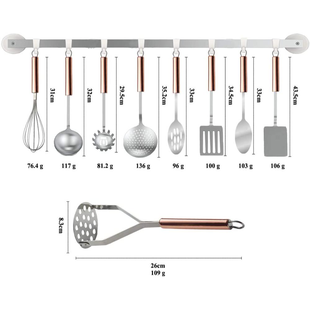 Set De 9 Utensilios De Cocina De Acero Inoxidable Homquen img #2