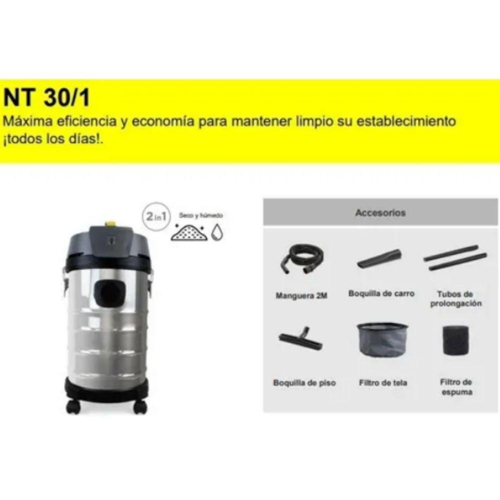 Aspiradora Karcher Nt30/1 Para Seco Y Líquidos, Capacidad Del Contenedor 30Litros (Contenedor Acero Inoxidable) img #4