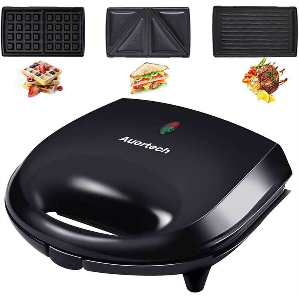 Sandwichera Waflera 3 En 1 De 800W Antiadherentes Auertech