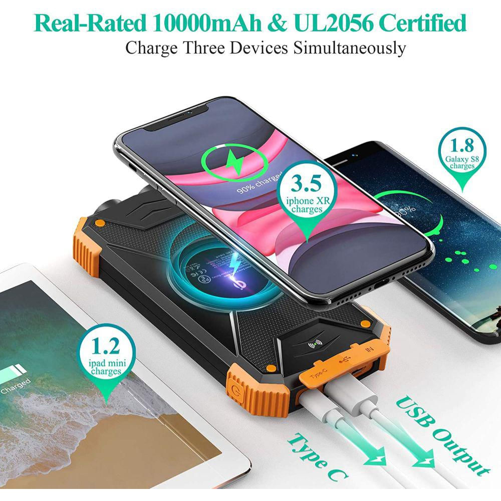 Banco De Energía Solar De 10000Mah Batería Externa Tipo C img #3