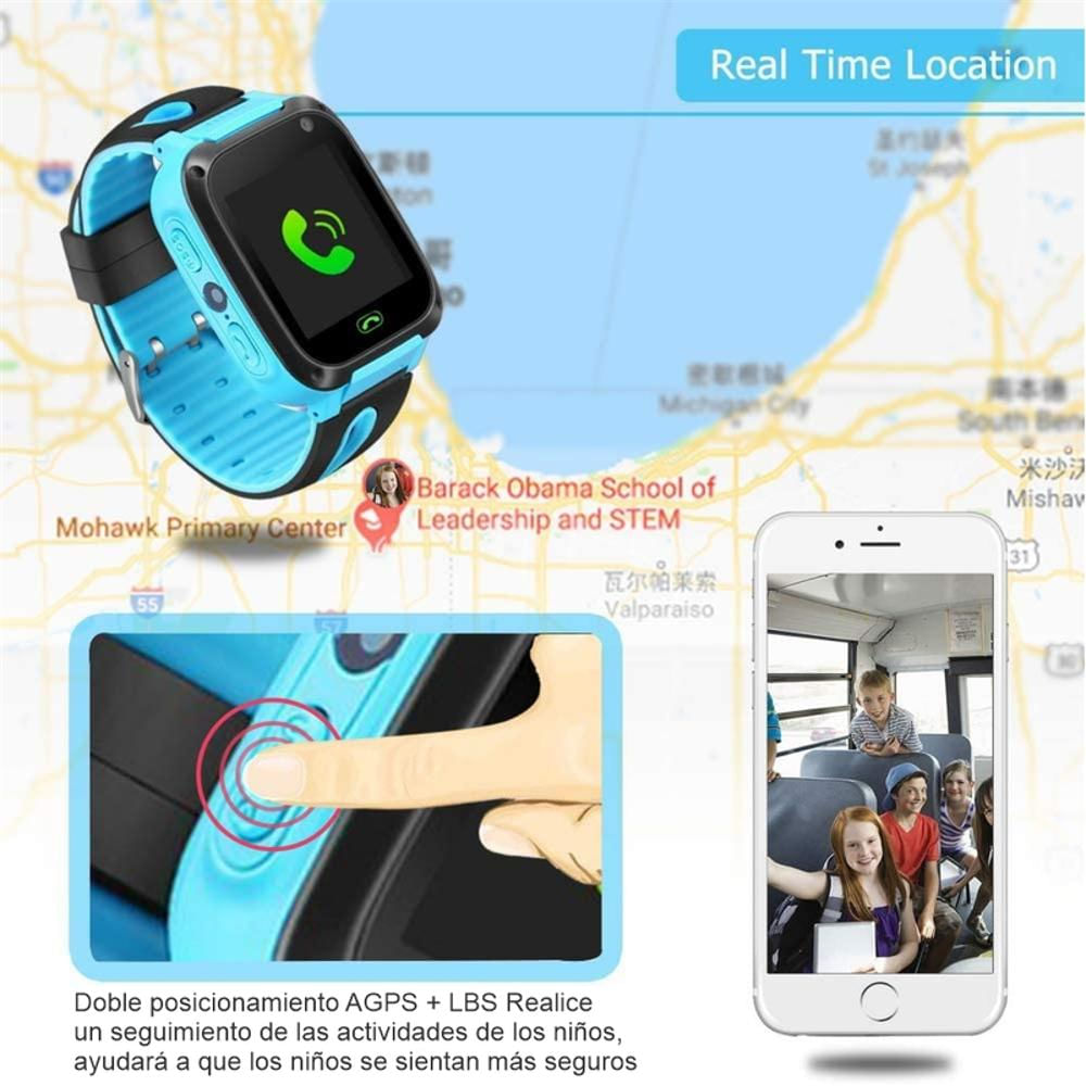 Reloj Inteligente Para Niños Localizador Gps Con Cámara Q9 Azul