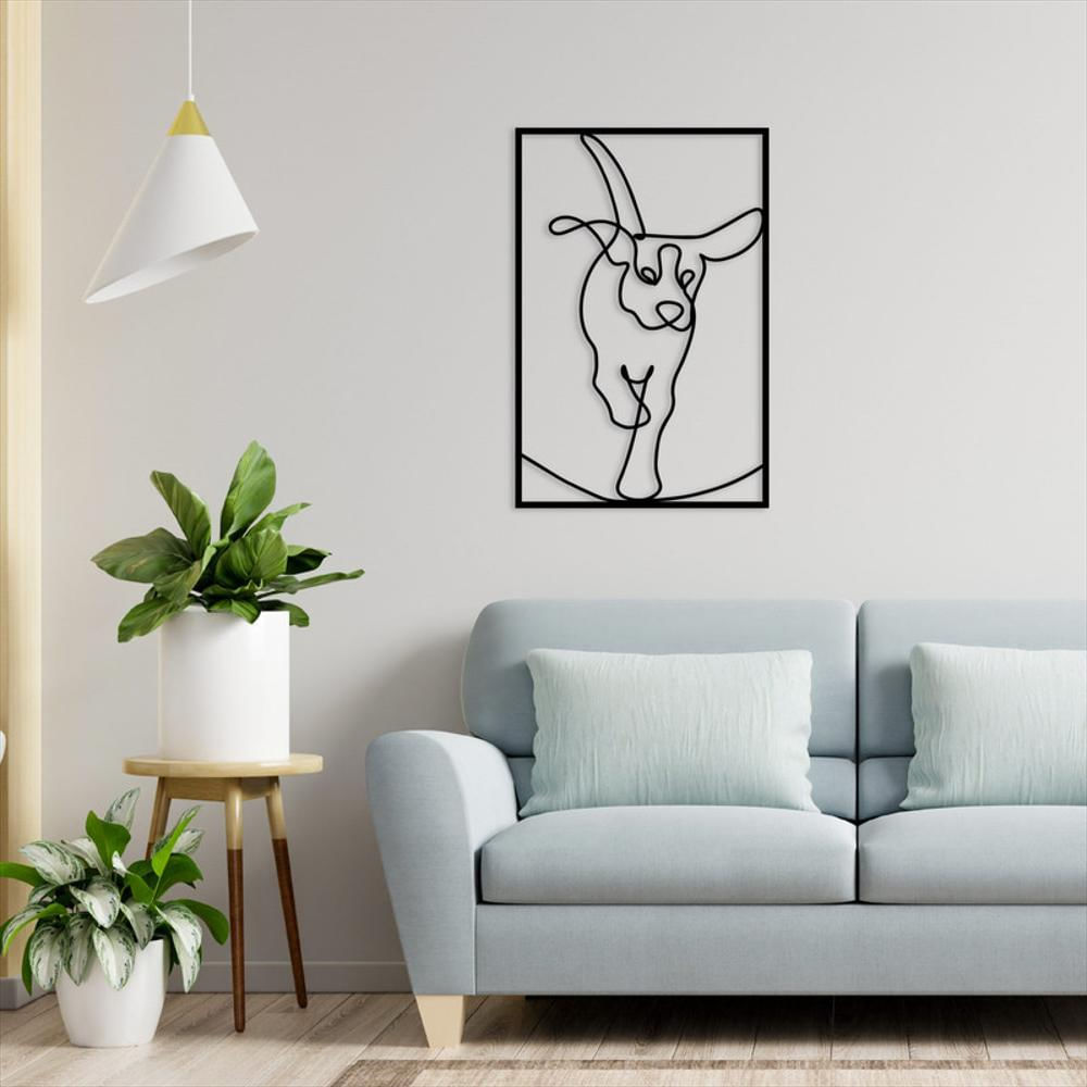 Cuadro Decorativo Alik Silueta Perro Corriendo En Mdf Negro img #1