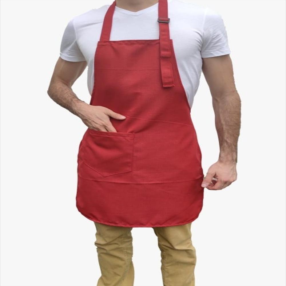 Delantal Ajustable Chef Mesero Profesional Cocina Tela Rojo img #1