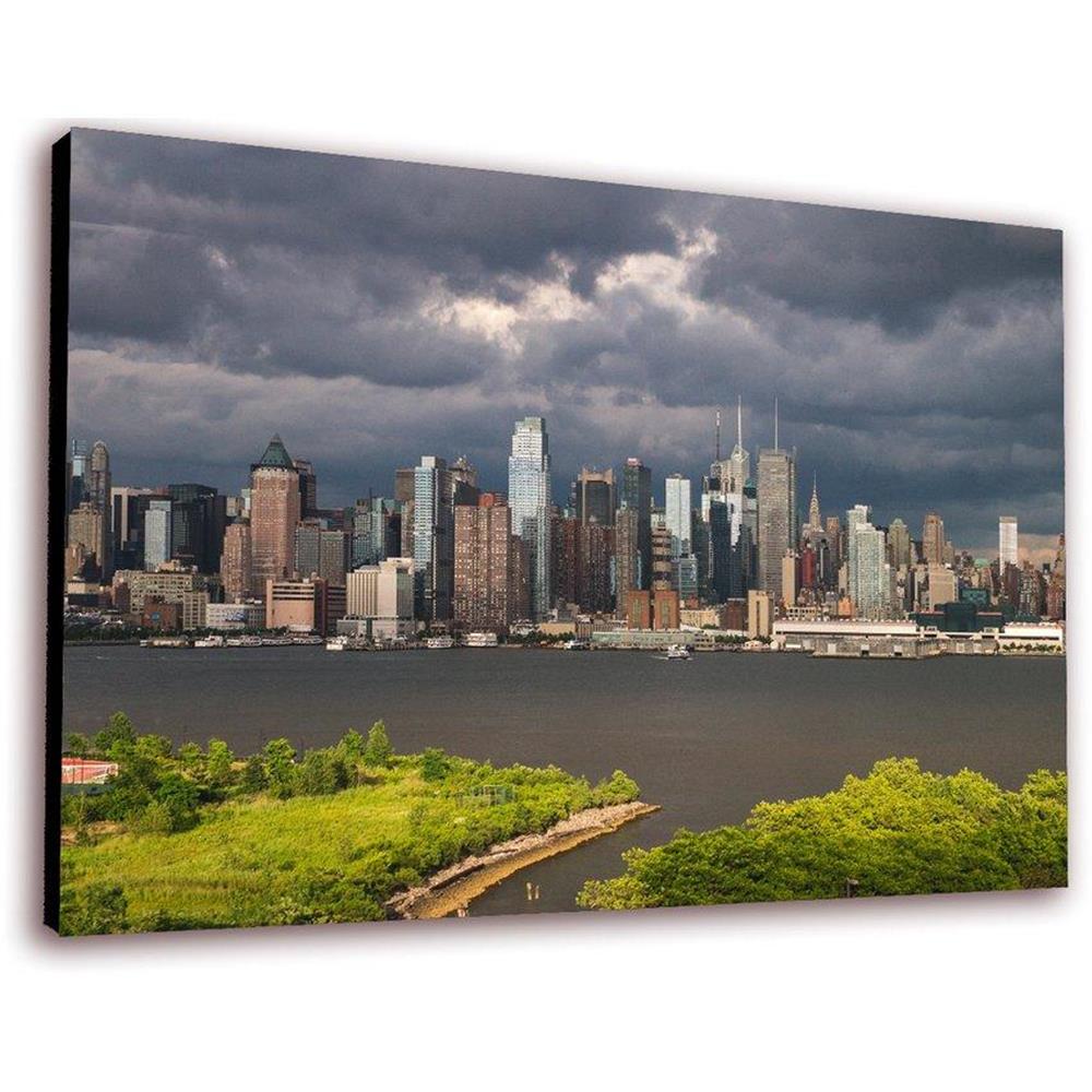 Cuadro 50 X 30 Cms Decorativo New York With Cluods img #1