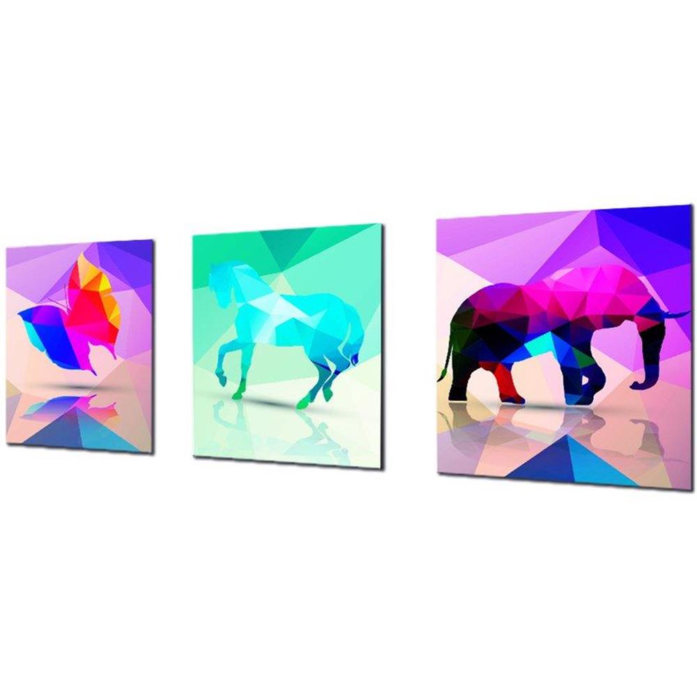 Triptico 60 X 25 Cms Poliart10 Mariposa Caballo Elefante img #3