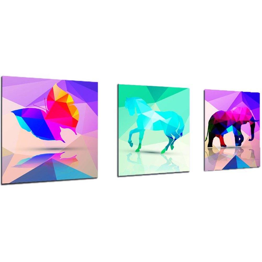 Triptico 60 X 25 Cms Poliart10 Mariposa Caballo Elefante img #1