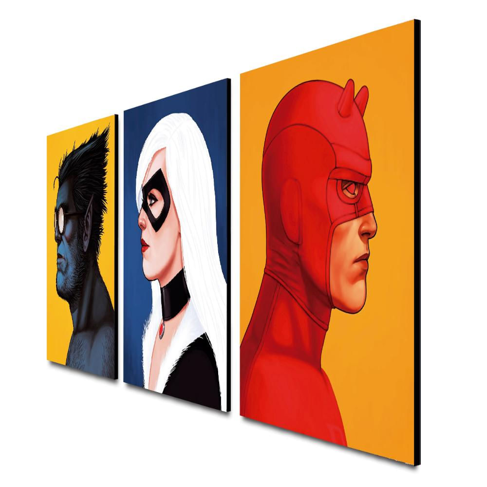 Triptico 60X25 Cms Decorativo Bestia Black Cat Daredevil img #1