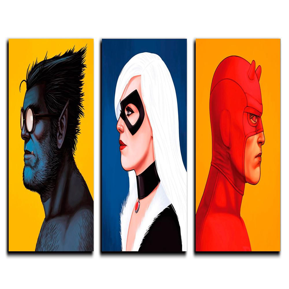 Triptico 60X25 Cms Decorativo Bestia Black Cat Daredevil img #2