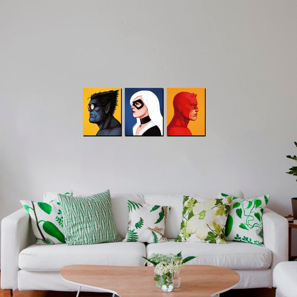 Triptico 60X25 Cms Decorativo Bestia Black Cat Daredevil img #4