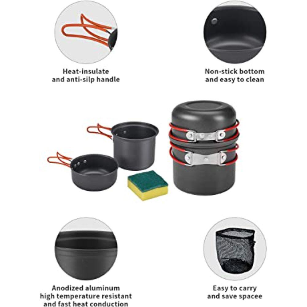 Juego De Cocina Antiadherente Liviano Para Mochileros Bulin img #4