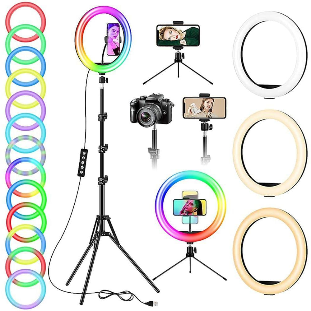 Aro De Luz Rgb Multicolor De 45 Cm Profesional Con Tripode 2.10 m IMPORTADO