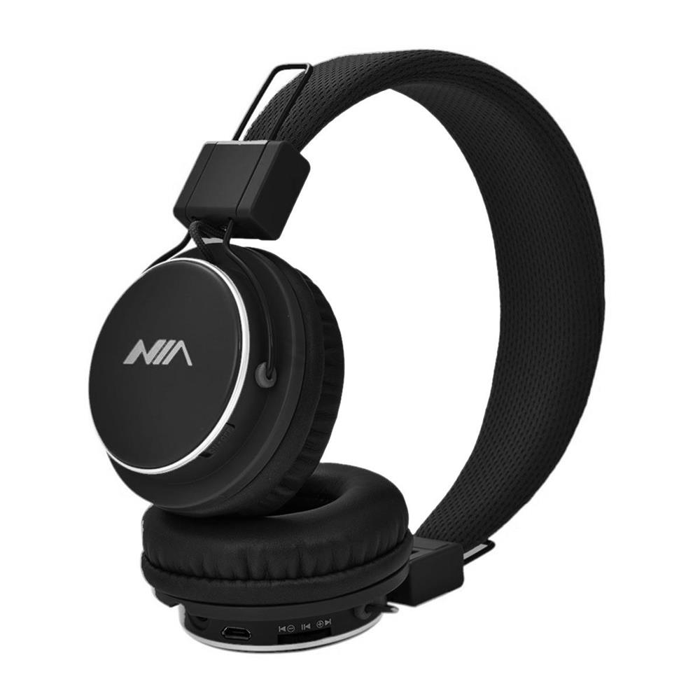 Aud fonos Nia Inal mbricos Diadema Ajustables Mic Negro