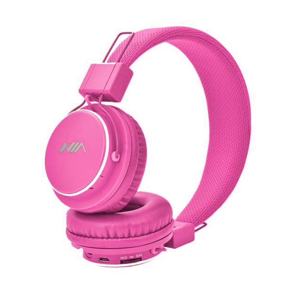 Aud fonos Nia Inal mbricos Diadema Ajustables Mic Fucsia