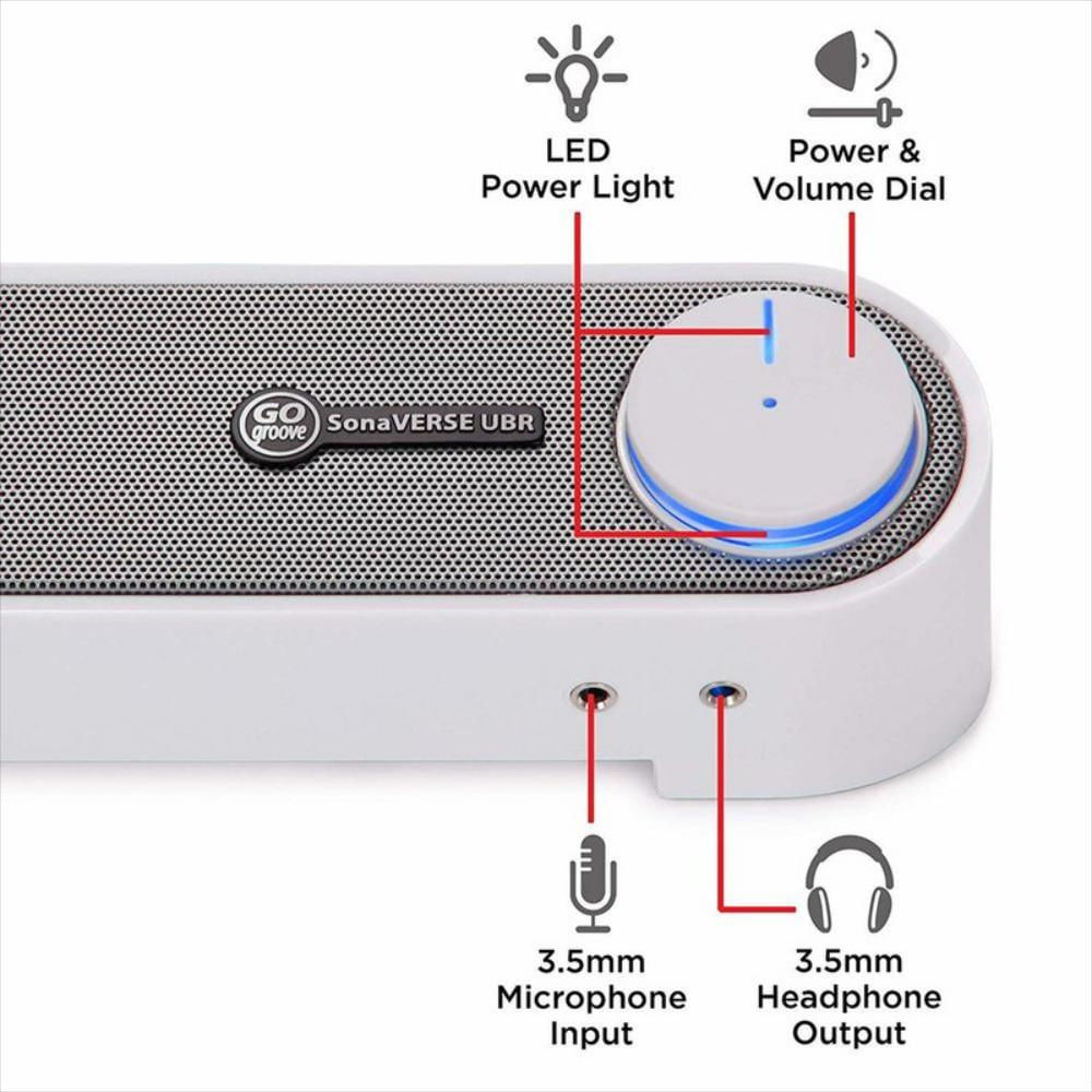 Barra de sonido para PC con alimentación USB blanco img #2