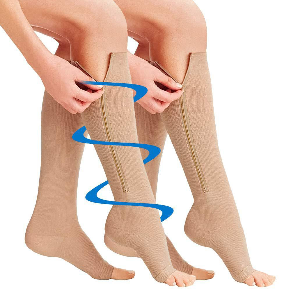 Medias De Compresion Anti Varice Con Cierre Tipo Cremallera S/M