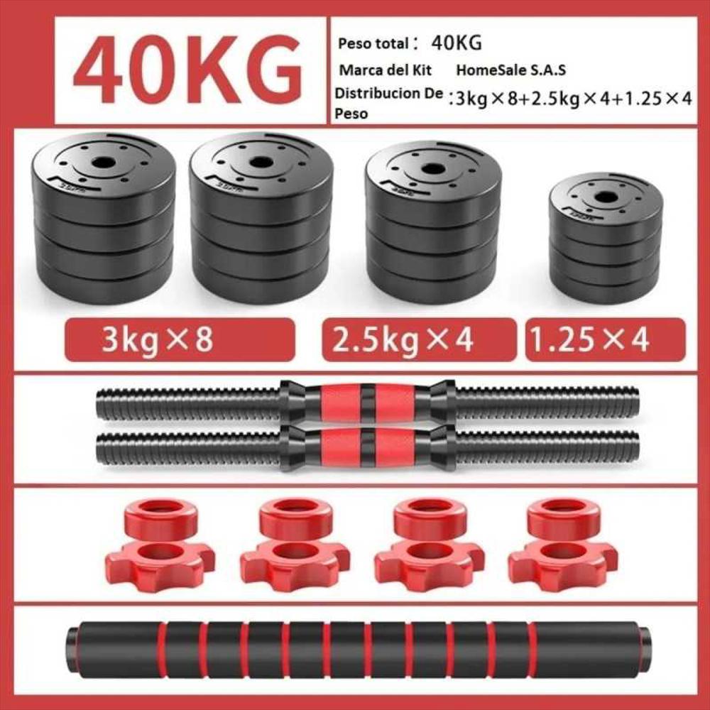 Kit Mancuernas Pesas 40Kg 80Lb Antideslizante Termoforradas img #4