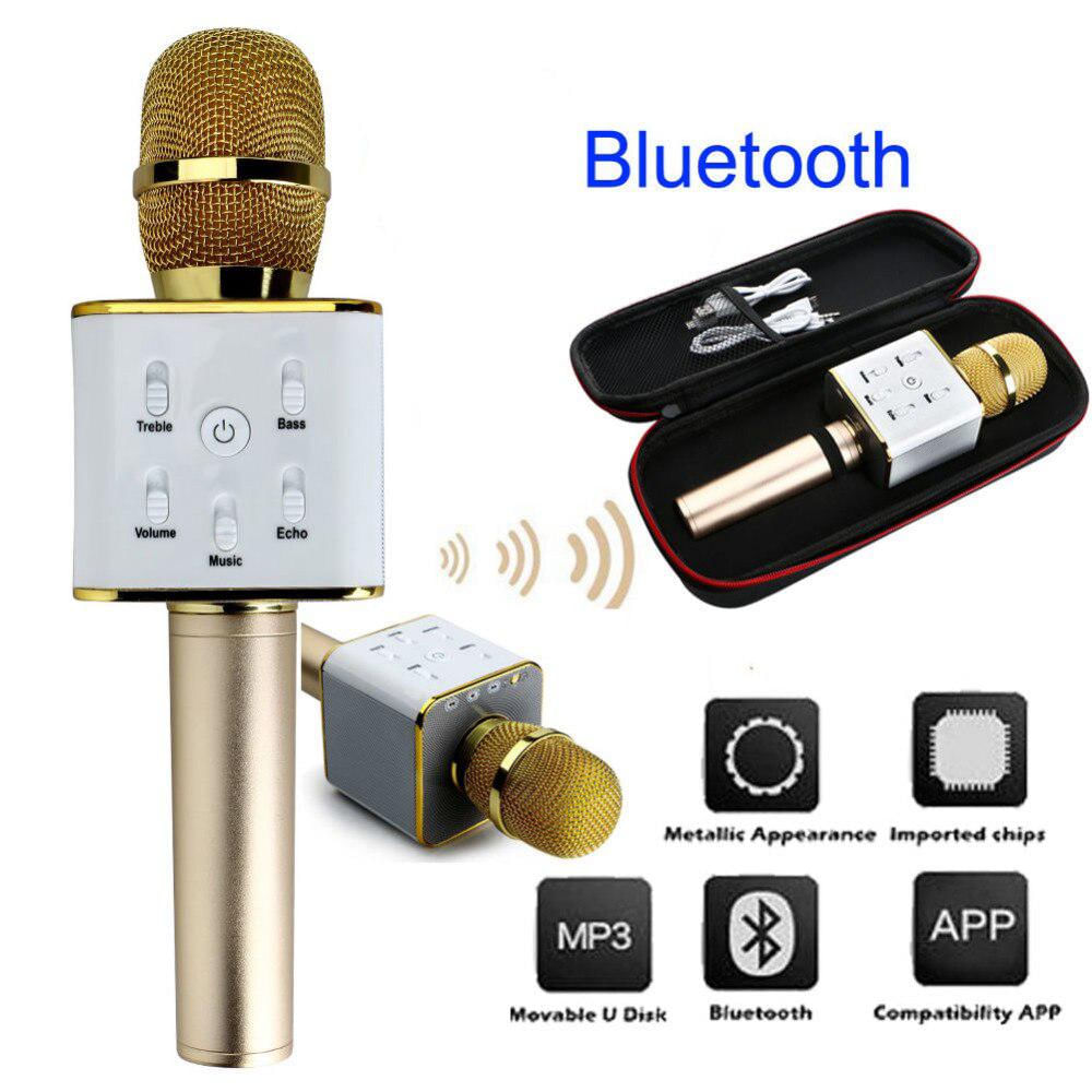 Microfono inalámbrico Wireless Q7 karaoke Puerto USB 2.0 Control de  volumen, bajo y canciones – ECUAVIP