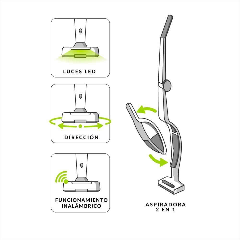 Aspiradora Inalámbrica Portátil 2 En 1 Wurden Wvc Duostick100 img #2