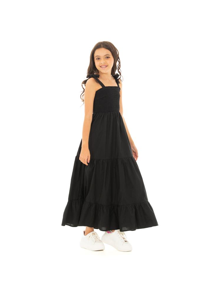 Vestido Largo Para Ni as Negro Nauty Blue 40025 S Negro