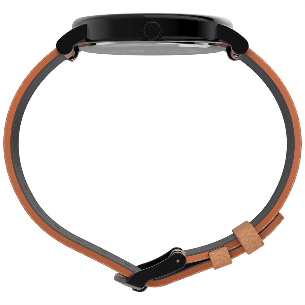 Reloj Timex Para Hombre Tw2u05800 Caja Negra Y Esfera Con Correa De Piel Auténtica Marrón img #2