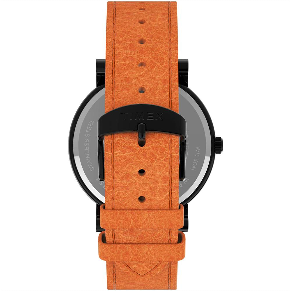 Reloj Timex Para Hombre Tw2u05800 Caja Negra Y Esfera Con Correa De Piel Auténtica Marrón img #3