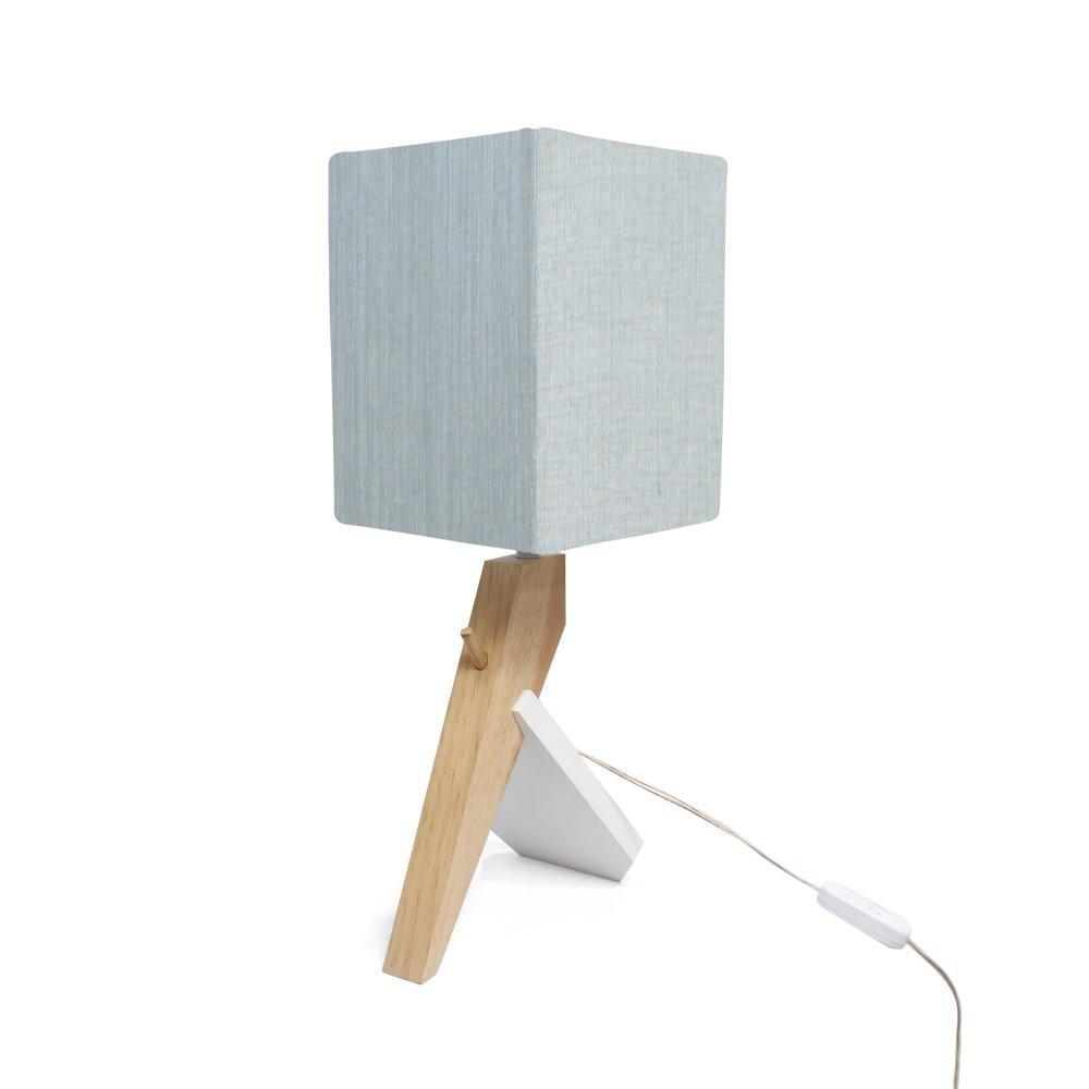 Lámpara De Mesa Zapala Plata Base Blanca