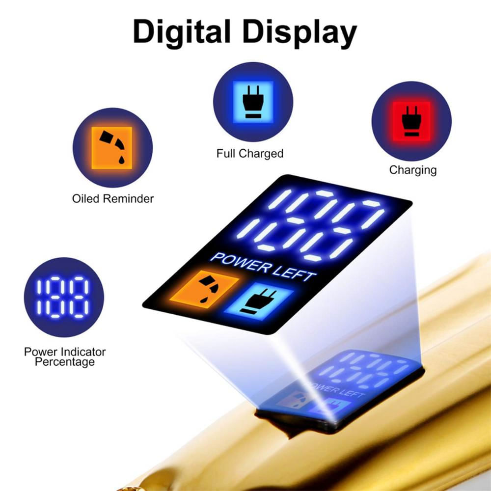 Vgr V 063 Maquina Corta Pelos Profesional Recargable Usb Lcd Dorada img #2