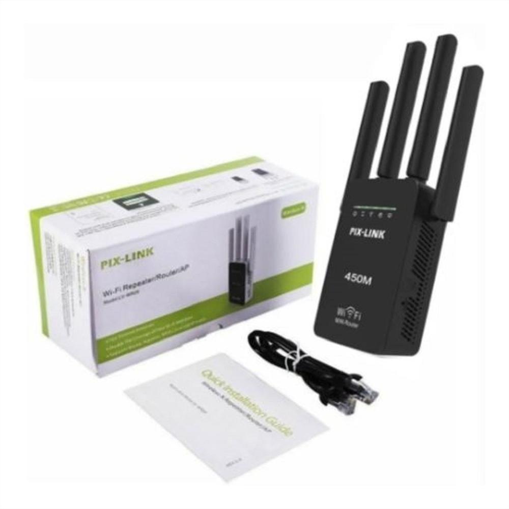 Repetidor Amplificador Señal Wifi 4 Antenas Rompemuros Pixl