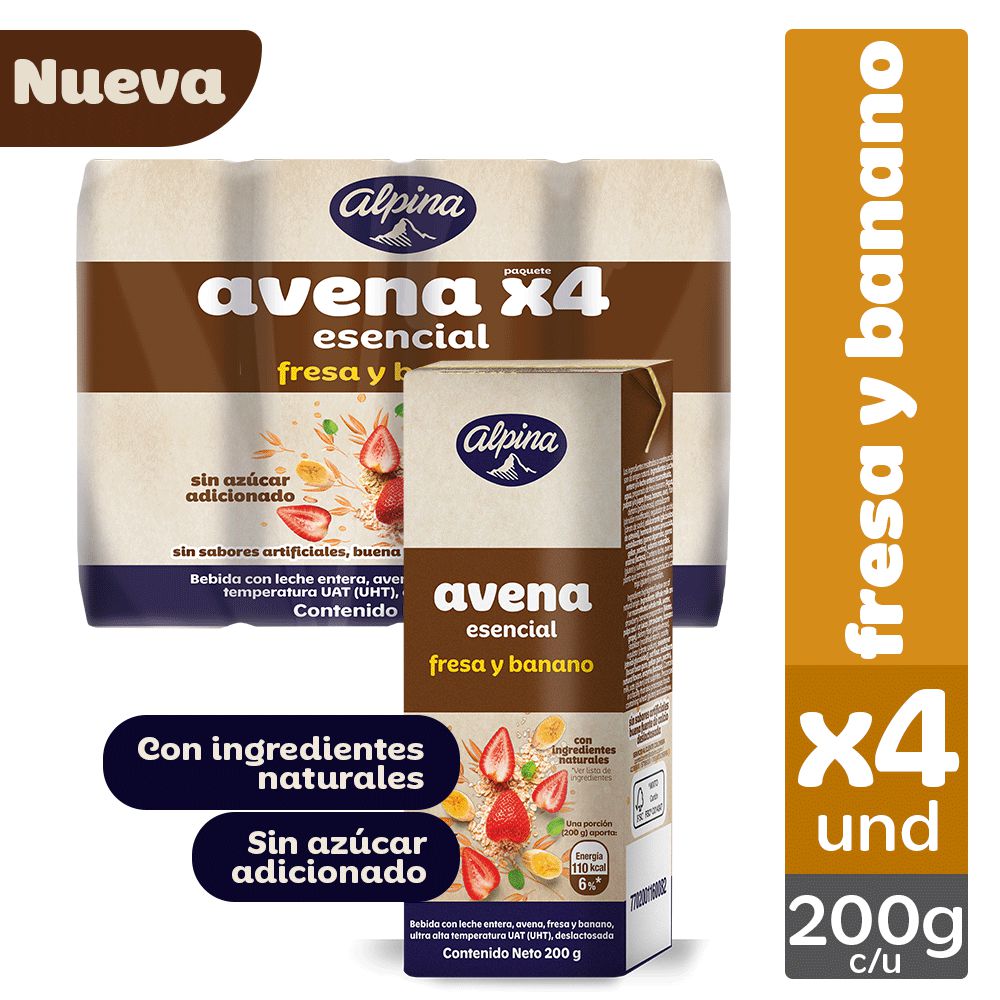 Beb Avena/Leche Fre/Ban X4 U ALPINA 800 gr img #1