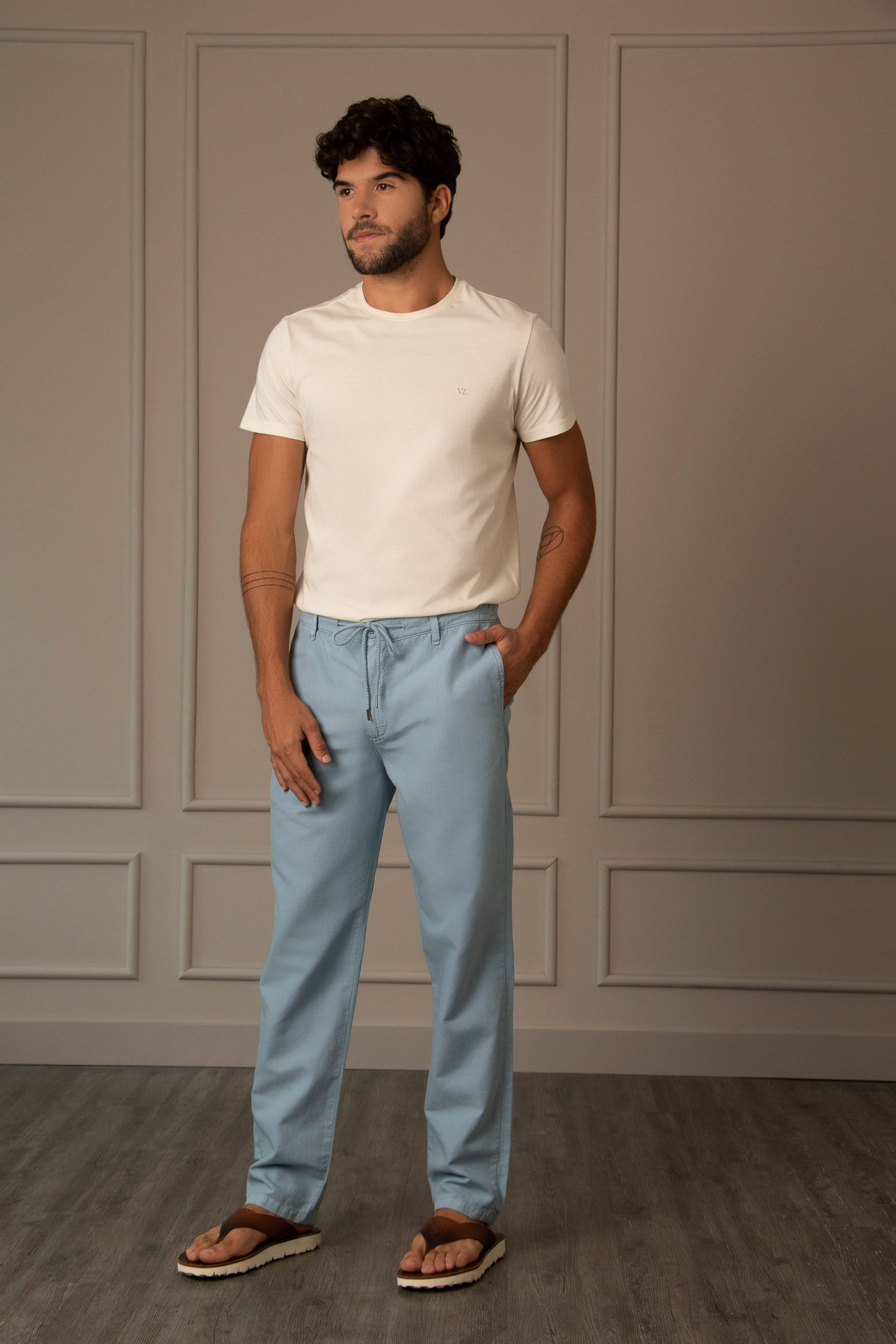 Pantalon lino online hombre