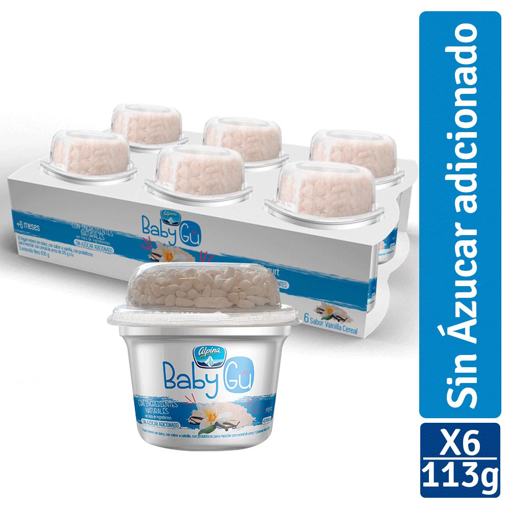 exito.com | Yogurt Baby Gu X6 Sin Azúcar C ALPINA 630 gr