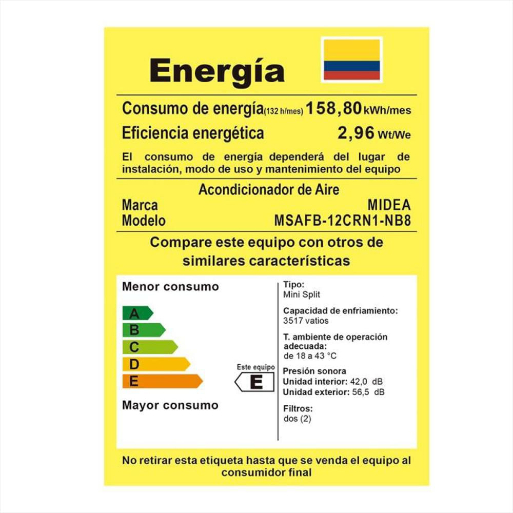 Aire Minisplit Midea 12000Btu 220V Convencional Msafb 12Crn1 Nb8 img #5
