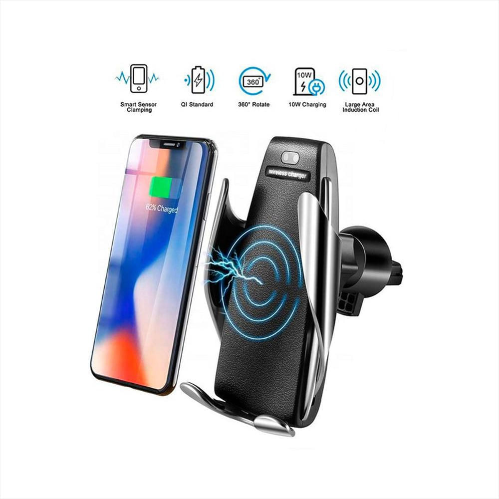 Cargador Inalámbrico Soporte De Carro Para Smartphone Con Sensor Wireless