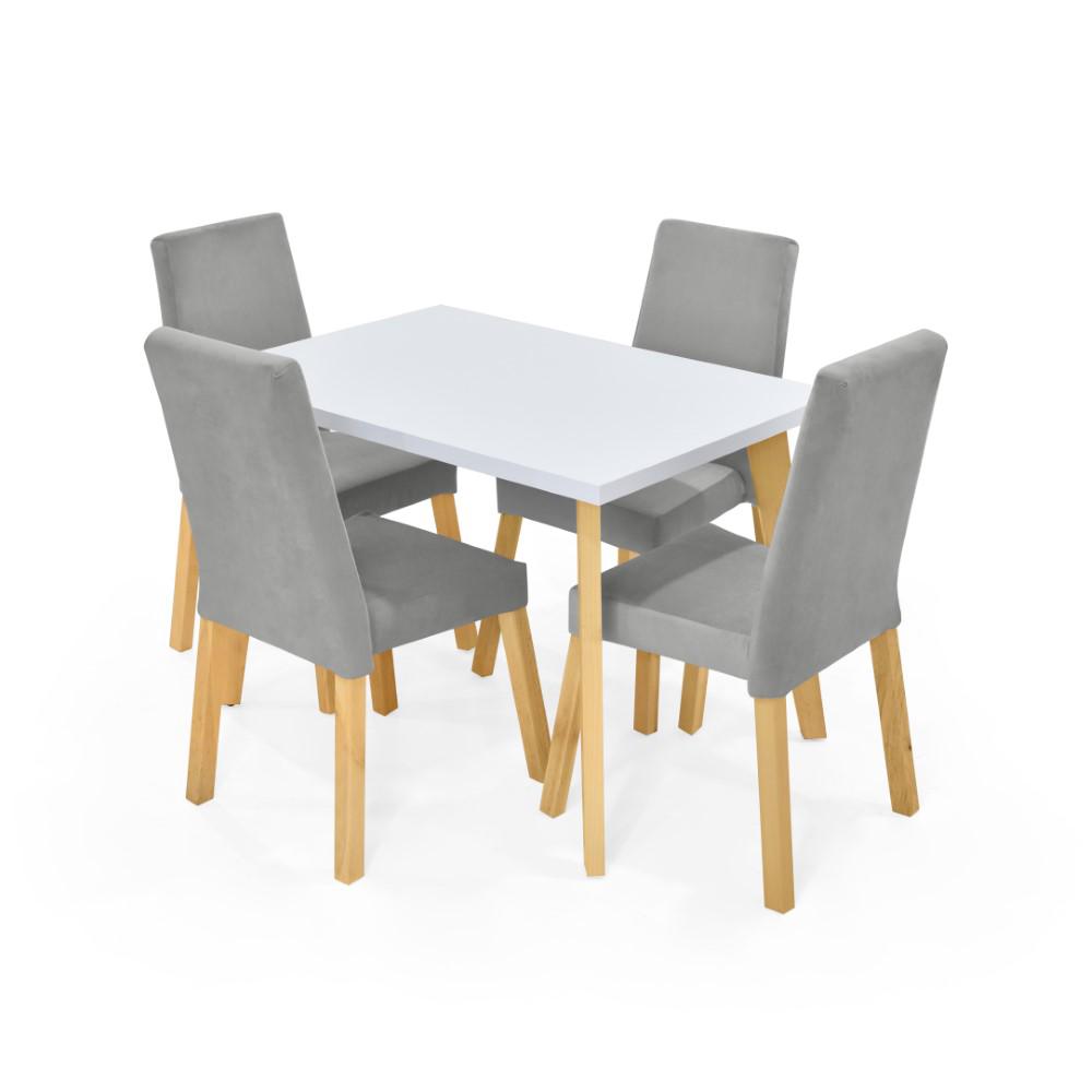 Comedor Lugo Matiz 4 Puestos Sillas Galicia Tela Plata
