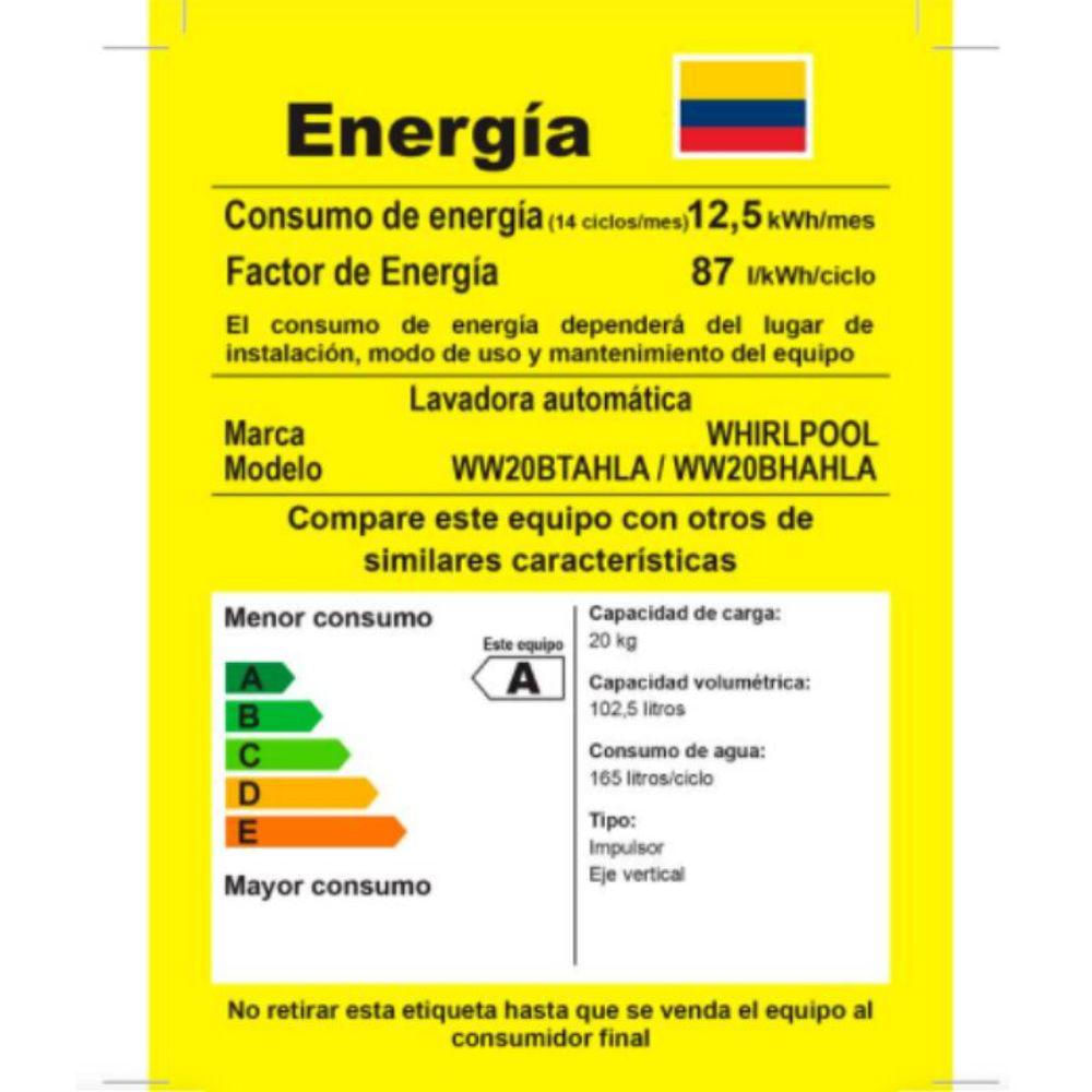 Lavadora Whirlpool Carga Superior Ww20btahla 20 Kg img #5