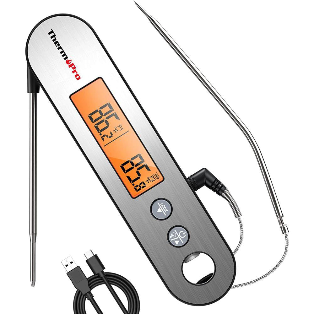 Termómetro De Carne De Doble Sonda Con Alarma De Temperatura