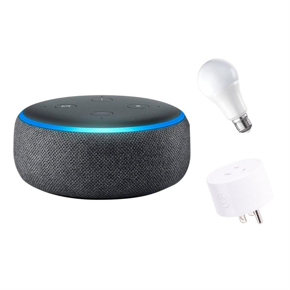 Combo Amazon Echo Dot Tercera Generación Negro + Bombillo Led + Enchufe Inteligente Lixy img #1