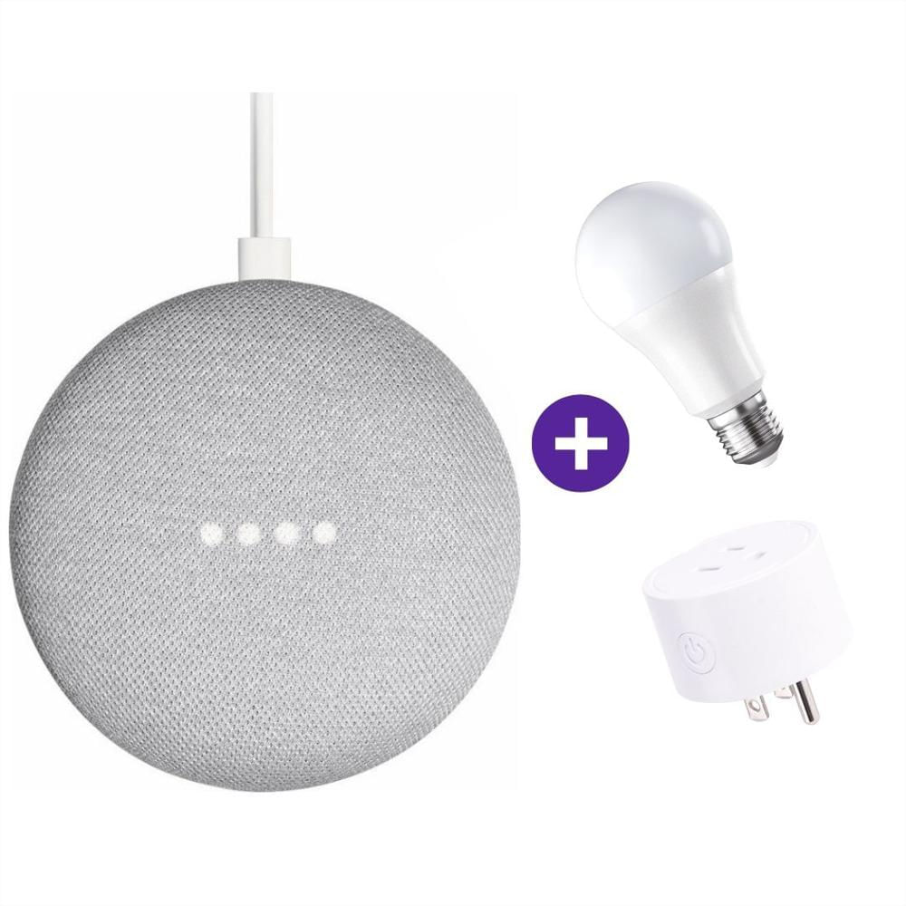 Combo Google Home Mini 1Ra Gen Gris + Bombillo Led Lixy + Enchufe Inteligente Lixy img #1