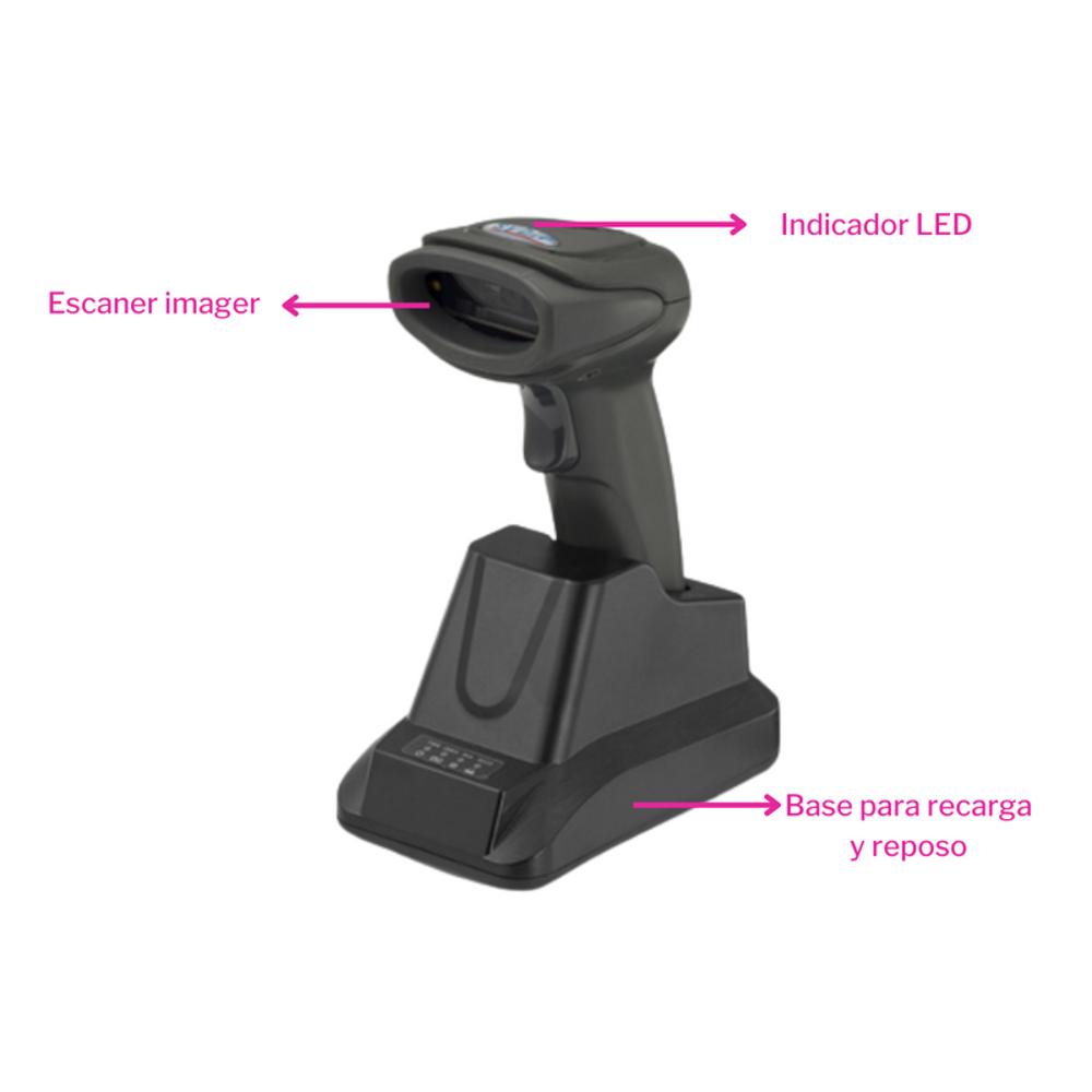 Lector De Codigos De Barras Imager Sat Ai202w Plus Base Usb Inalámbrico Bluetooth img #3