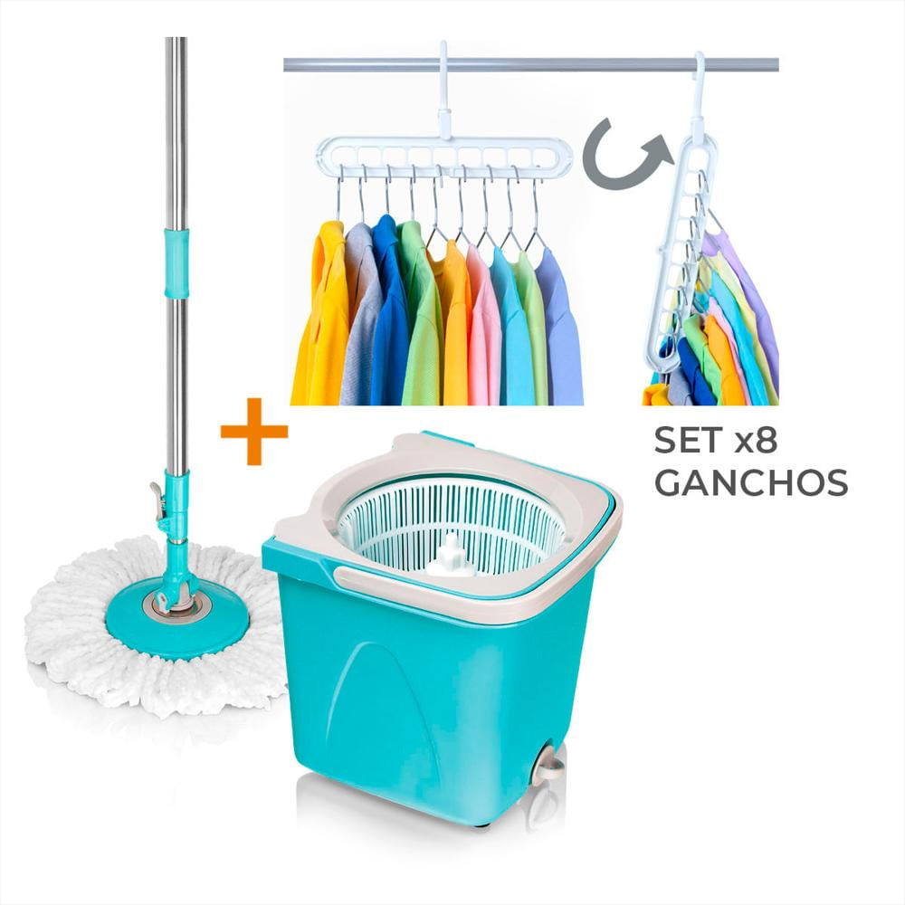 Combo: Trapero Giratorio 360 Grados + 8 Ganchos Ahorradores img #2
