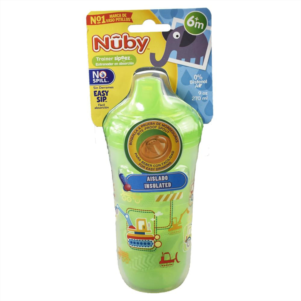 Vaso Antiderrames Nuby Easy Sip Boquilla Rígida 9Oz 270Ml Verde