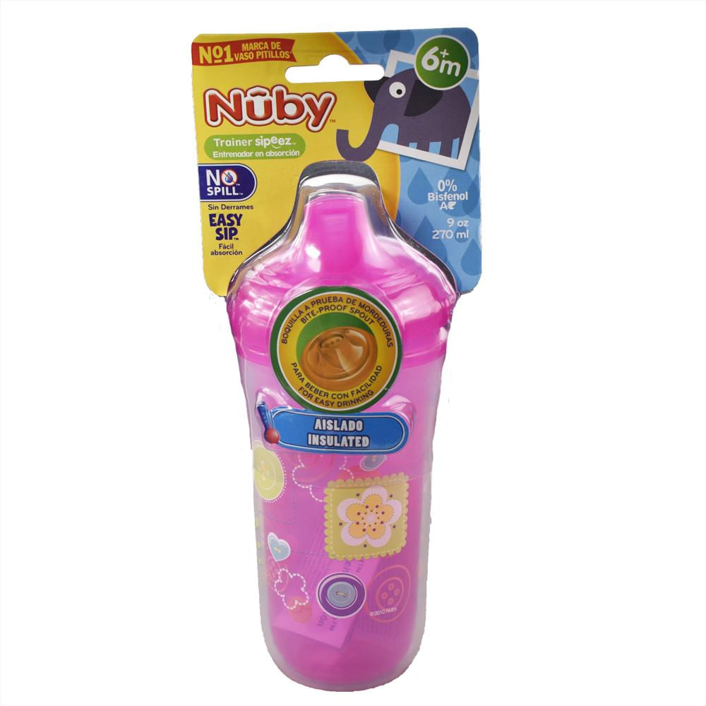 Vaso Antiderrames Nuby Easy Sip Boquilla Rígida 9Oz 270Ml Rosa