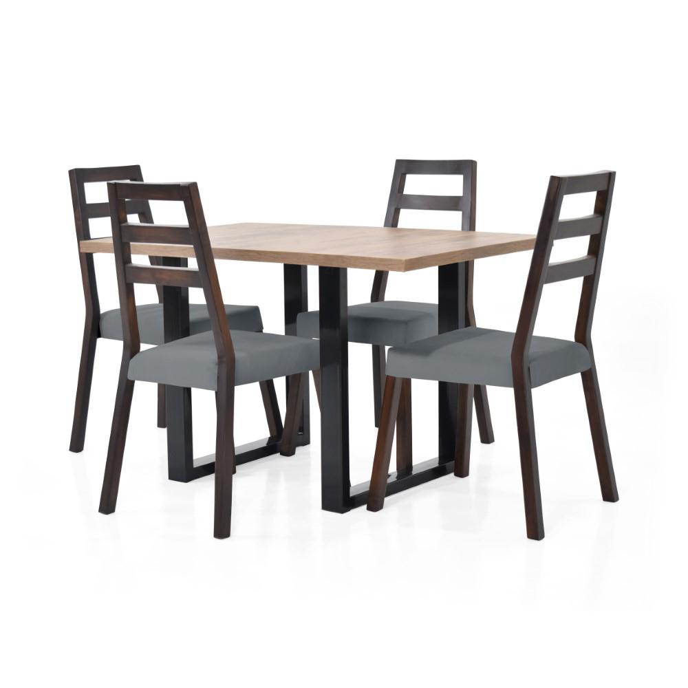 Comedor 4 Puestos Marsella Duncan Mácula Sillas Tela Gris img #1
