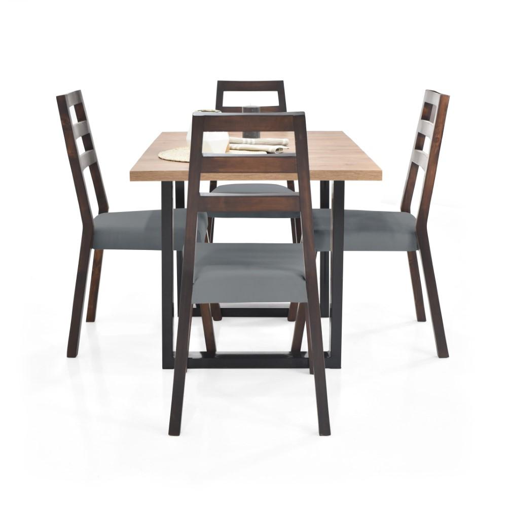 Comedor 4 Puestos Marsella Duncan Mácula Sillas Tela Gris img #2