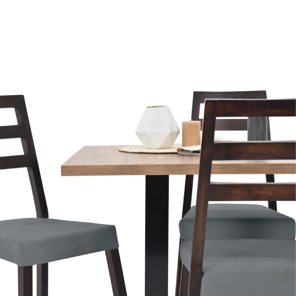 Comedor 4 Puestos Marsella Duncan Mácula Sillas Tela Gris img #4