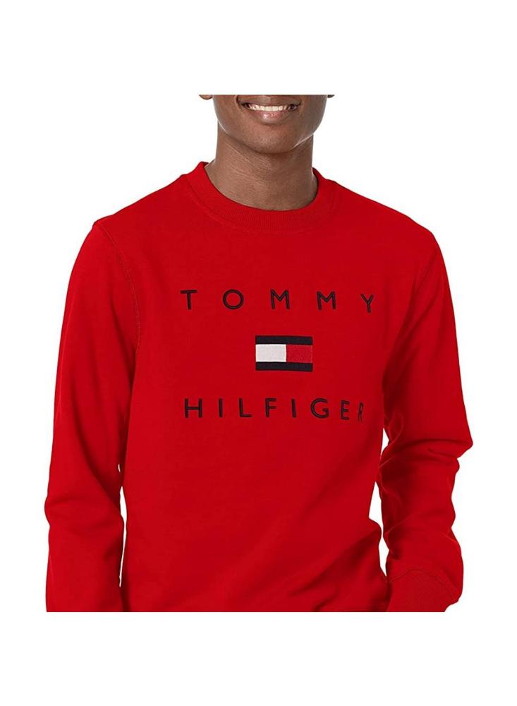 Camiseta Manga Larga Hombre Tommy Hilfiger Essential Long Sleeve Logo Rojo  Algodón S Rojo